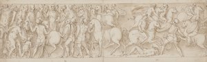 The Sarmatians Subject Themselves to the Emperor; the Romans Attack Barbarians by Giovanni Guerra