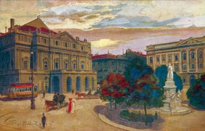 Milan: Piazza and Teatro della Scala by Giovanni Guerzoni