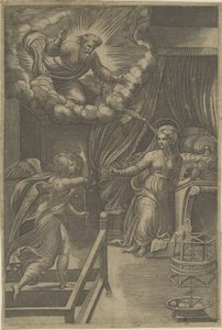 Annunciation with God the Father by Giovanni Jacopo Caraglio