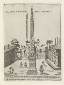 The Egyptian Obelisk of Ramses II on Piazza del Popolo in Rome by Giovanni Maggi
