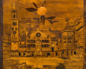 Lignaean Canonical Choir, Inlaid by Giovanni Maria Platina (1484), Upper Stall
