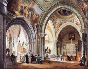 Inside the Monastery in Altacomba by Giovanni Migliara