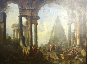 Alexander the Great at the Tomb of Achilles by Giovanni Paolo Panini