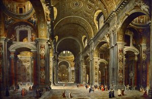 Cardinal Melchior de Polignac Visiting the Basilica of Saint Peter in Rome by Giovanni Paolo Pannini