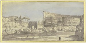 The Colosseum and the Arch of Constantine in Rome by Giovanni Paolo Pannini