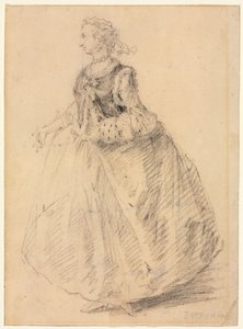 Standing Woman with an Ermine Muff, 18th century by Giovanni Paolo Pannini