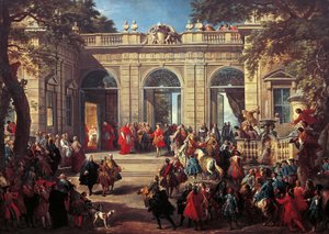 Charles III of Bourbon on Visit to Pope Benedict XIV in the Coffee House of the Quirinal