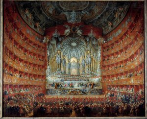 Concert given at the theatre Argentina in Rome on 15 July 1747 on the occasion of the marriage of the dolphin Louis de France with Marie Josephe of Saxony by Giovanni Paolo Pannini