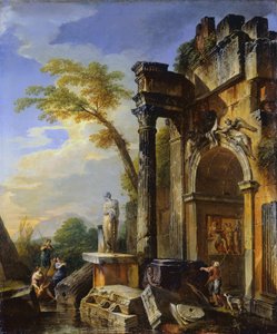 Ruins of a Triumphal Arch in the Roman Campagna, 1717-1719