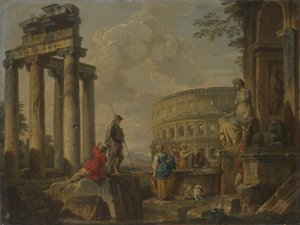 The Coliseum amongst Roman Ruins