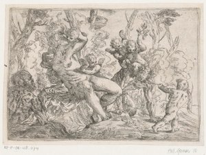 A Satyr Captured by Putti and Venus by Giovanni Pietro Possenti
