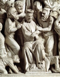 Detail of the Reliefs of the Chair by Giovanni Pisano: Jesus Mocked (Detail) by Giovanni Pisano