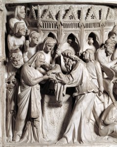 Detail of the reliefs of the Chair by Giovanni Pisano: the presentation of Jesus at the temple (Detail) by Giovanni Pisano