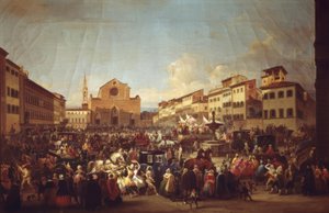 Carnival in Florence in Piazza Santa Croce