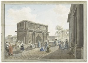 View of the Arch of Septimius Severus in Rome
