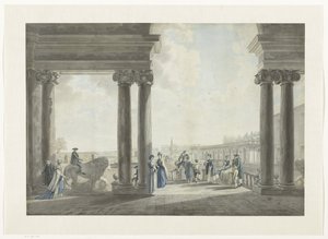 View of the Gardens of the Villa Medici in Rome by Giovanni Volpato