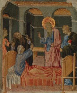 Saint John the Evangelist Raises Drusiana, ca. 1460 by Giovanni di Paolo
