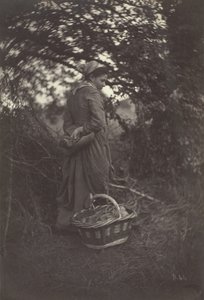 Woman Standing with Basket on Ground