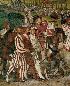 Attendants on foot by Girolamo Romanino