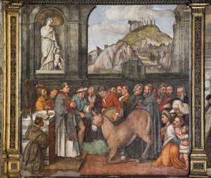 The miracle of the mule (detail) by Girolamo Tessari