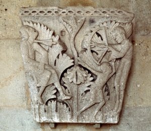 The death of Cain (carved capital) by Gislebertus