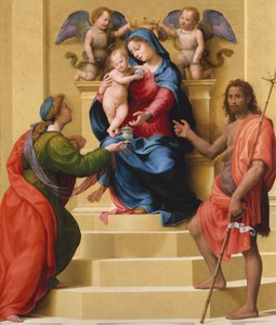 Madonna and Child Enthroned with Saints Mary Magdalen and John the Baptist by Giuliano Bugiardini