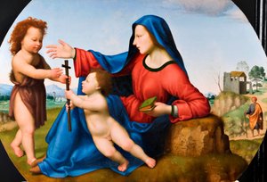 Madonna and Child with the Young St John the Baptist by Giuliano Bugiardini