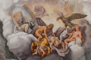 Gods of the Olympus, The Trojan Horse, Chamber of Troy by Giulio (and workshop) Romano