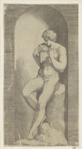 Naked Man with Pan Flute in a Niche
