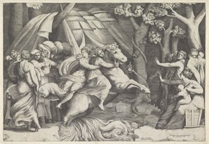 Cloelia Crossing the Tiber by Giulio Bonasone