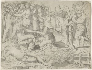 Flora Giving a Wreath by Giulio Bonasone