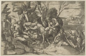 Jupiter Nursed by the Goat Amalthea by Giulio Bonasone