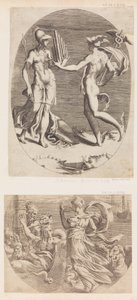 Mercury Presenting a Panpipe to Minerva by Giulio Bonasone