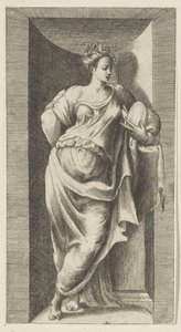 Muse (series title: Statues in Niches) by Giulio Bonasone