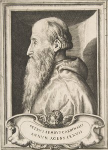 Portrait of Cardinal Pietro Bembo facing left by Giulio Bonasone