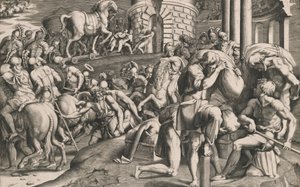 The Trojans Pulling the Wooden Horse into the City