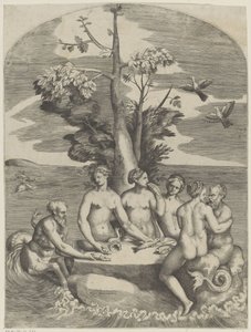 Four Nymphs and Two Sea Gods