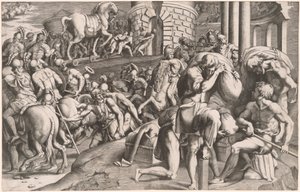 The Trojans Hauling the Wooden Horse into Troy