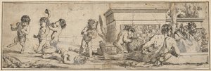 Bacchanal with Infant Satyrs and Putti by Giulio Carpioni