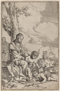 The Virgin and Child with Saint John the Baptist by Giulio Carpioni