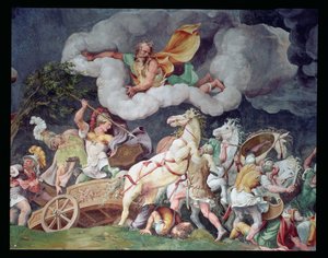 Achilles Dragging the Body of Hector Round on His Chariot, (detail) by Giulio Romano