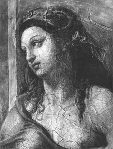 Clemency, One of the Two Virtues Surrounding Pope St. Clement I (1-97) Raphael Rooms (detail)