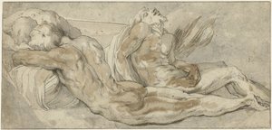 Three Reclining Men by Giulio Romano
