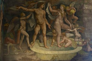 Fresco Detail from the Chamber of Amor and Psyche by Giulio Romano