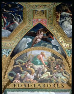 Lunette depicting Psyche undertaking an ordeal set by Venus: (detail) by Giulio Romano