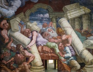 Rebel giants knocked down by collapse of building by Giulio Romano