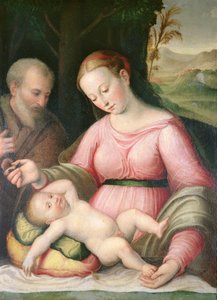 The Holy Family in a Mountainous Landscape