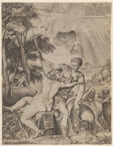 Venus and Adonis by Giulio Sanuto