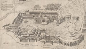 Speculum Romanae Magnificentiae: Birdseye View of the Port of Rome, 1554 by Giulio de Musi