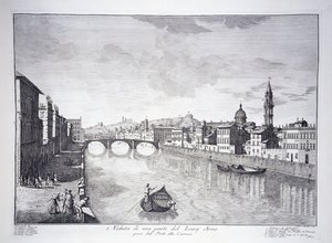 View of a Part of the River Arno by Giuseppe (after) Zocchi
